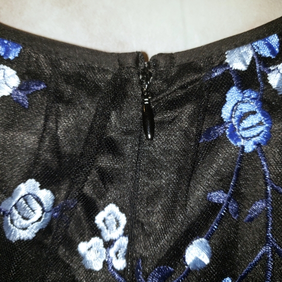 NEW! Tahari ASL black high/low embroidered dress - Picture 8 of 13